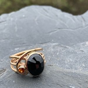 Sapphire and citrine good wrap ring